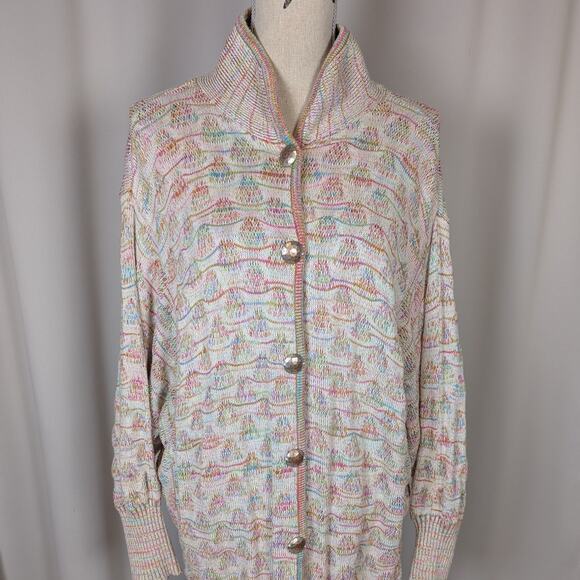 Anthropologie Lia Molly Dolman Sleeve Cardigan Sweater Rainbow Size Small - Picture 10 of 15